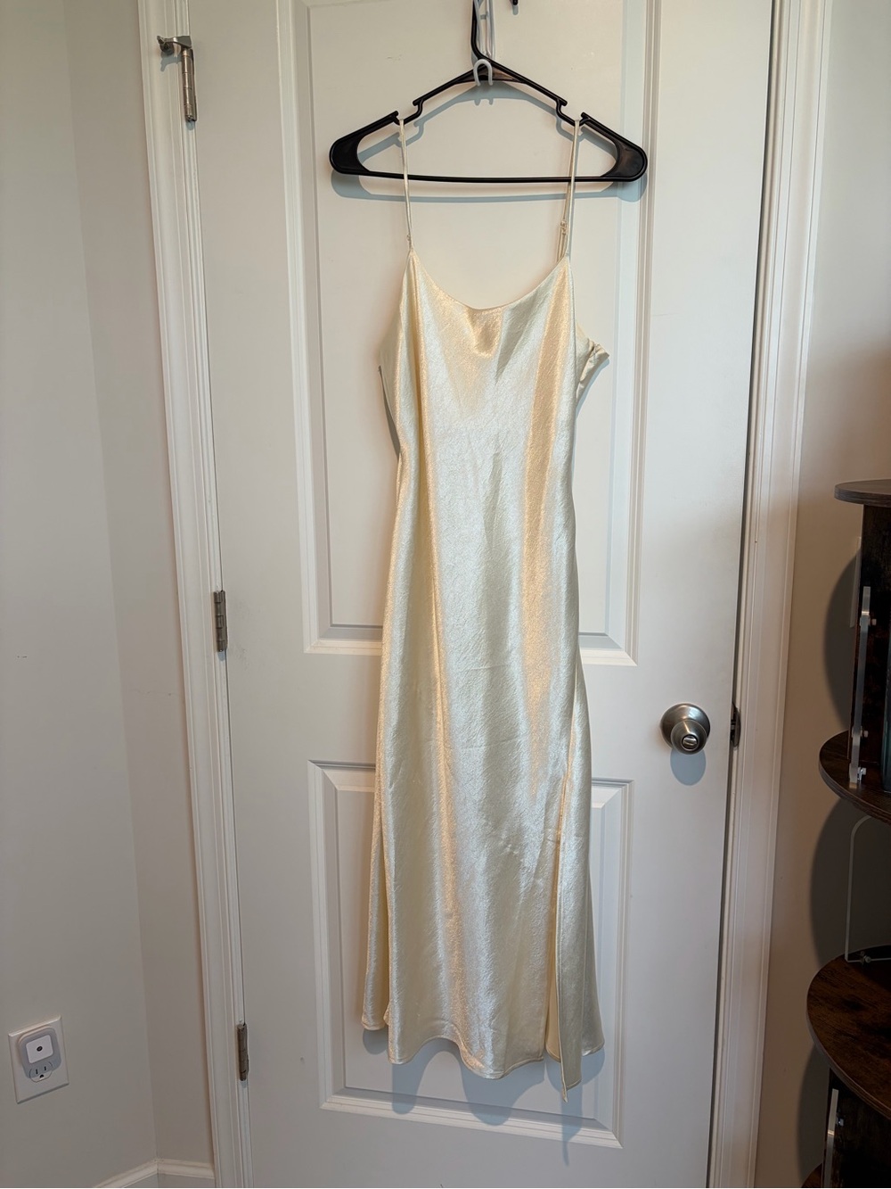 Elegant Cream Slip Dress with Delicate Spaghetti Straps